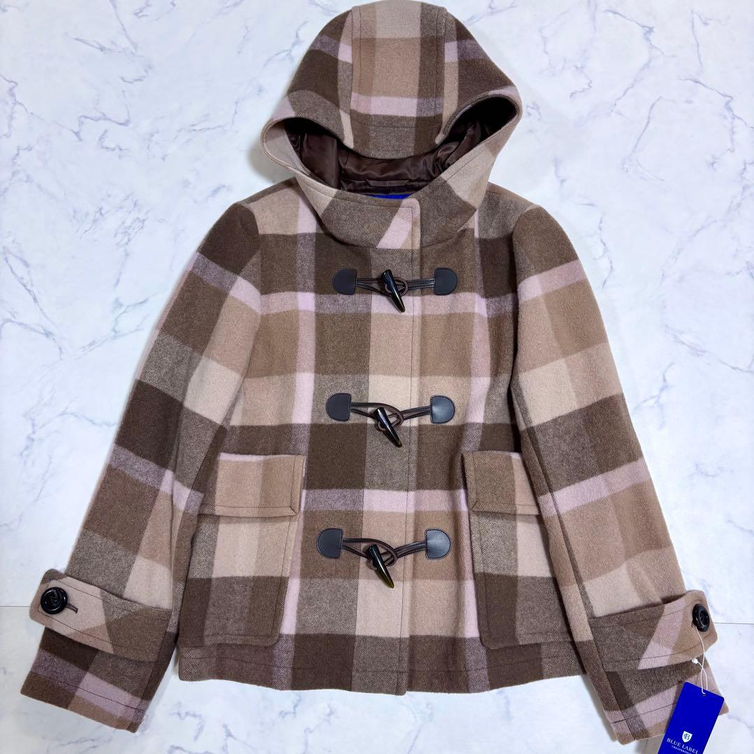 未使用タグ付 ブルーレーベル クレストブリッジ ダッフルコート40 L チェック
