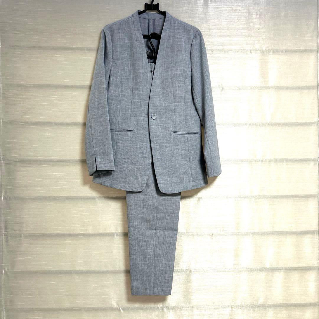 【洗える】 サマースーツ 麻調 リネンタッチ スーツ 接触冷感 UVカット