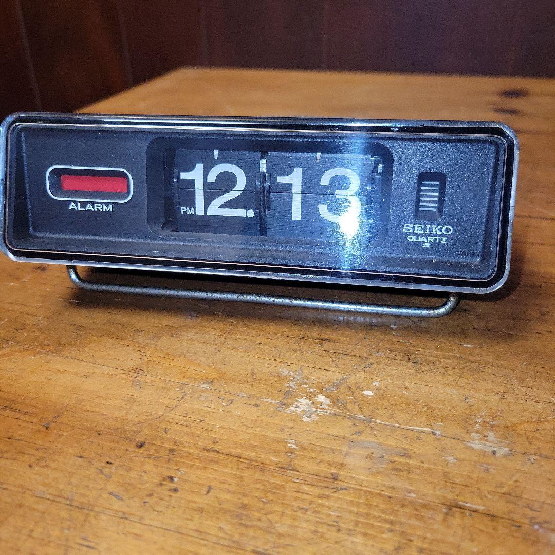 【稼働品】SEIKO パタパタ時計 QN-411K ブラック 状態良好