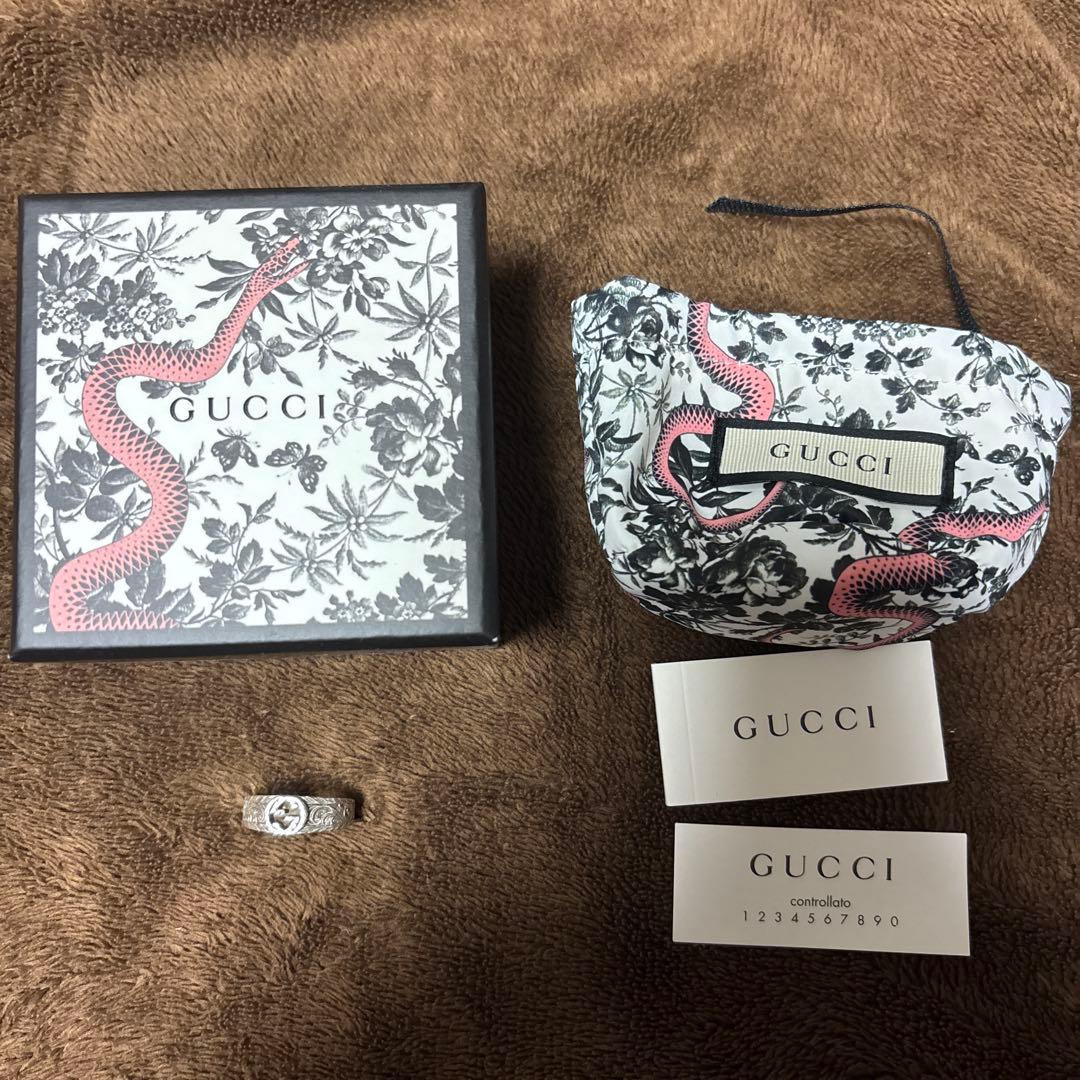グッチ　GUCCI 指輪　リング　17号　インターロッキング 全付属品あり