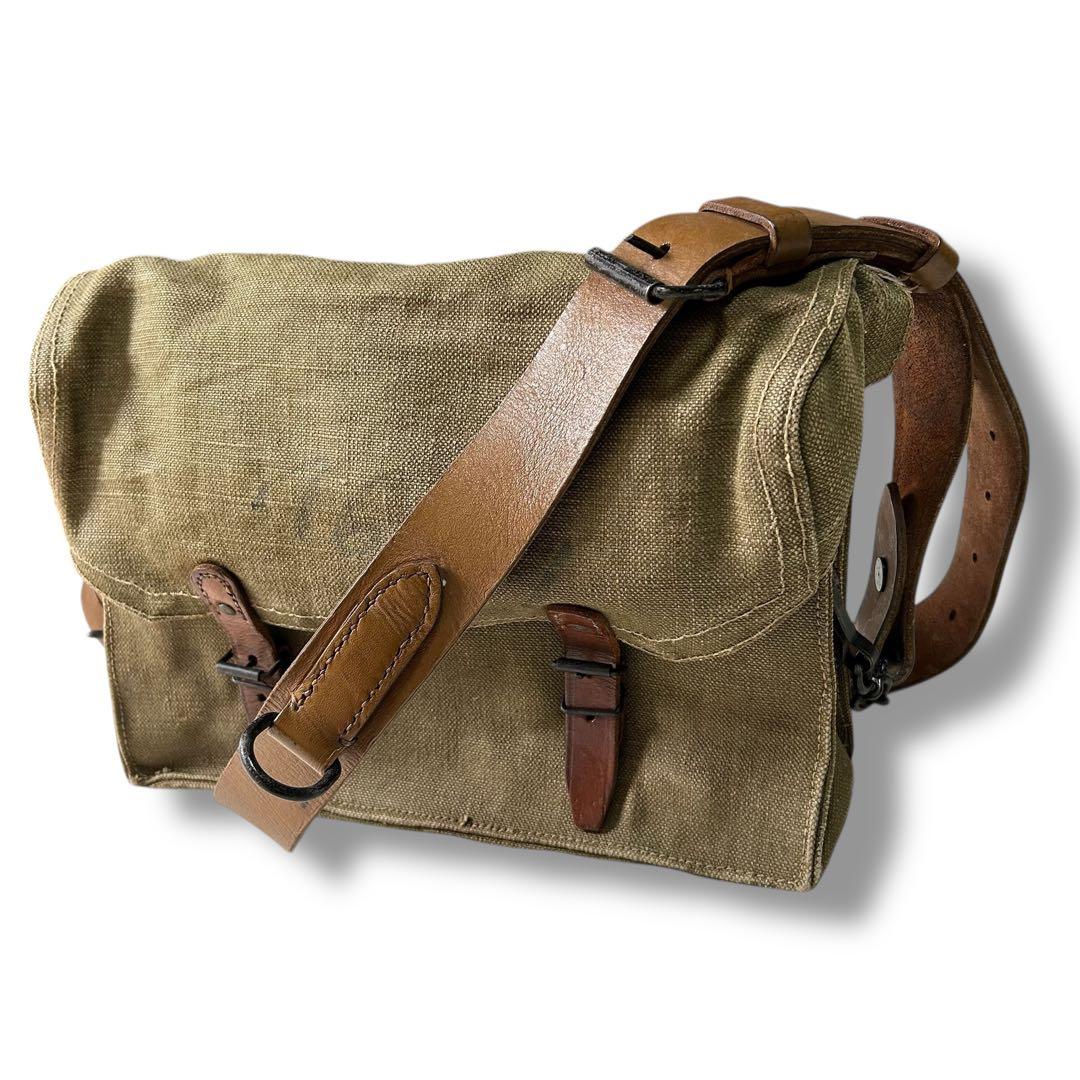 フランス軍 実物 M35 アンモバッグ 40~50s ミュゼット型 ショルダー