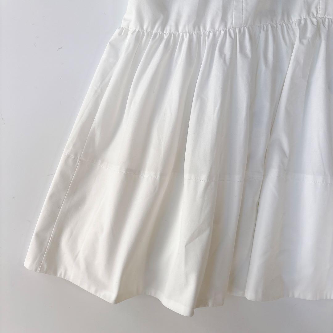 美品⁑CADUNE カデュネ　ボウ付きシャツチュニック　ホワイトブラック　洗える