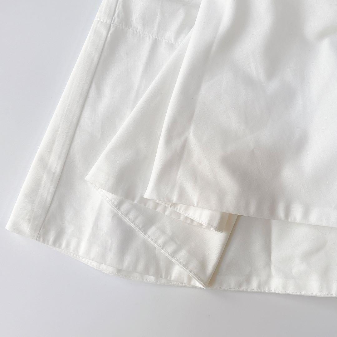 美品⁑CADUNE カデュネ　ボウ付きシャツチュニック　ホワイトブラック　洗える