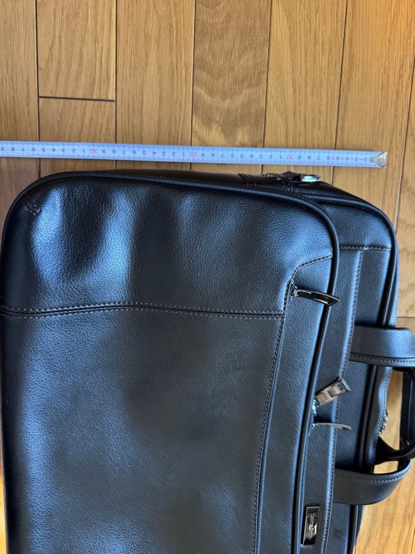 【Ari】サムソナイト　ブラックレザービジネスバッグ