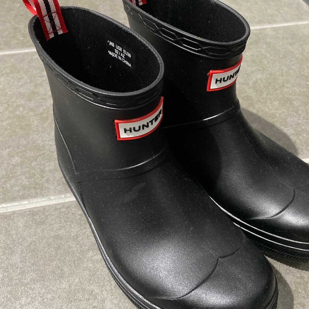 値下げ中！ユニセックス　HUNTER ブラック レインブーツ