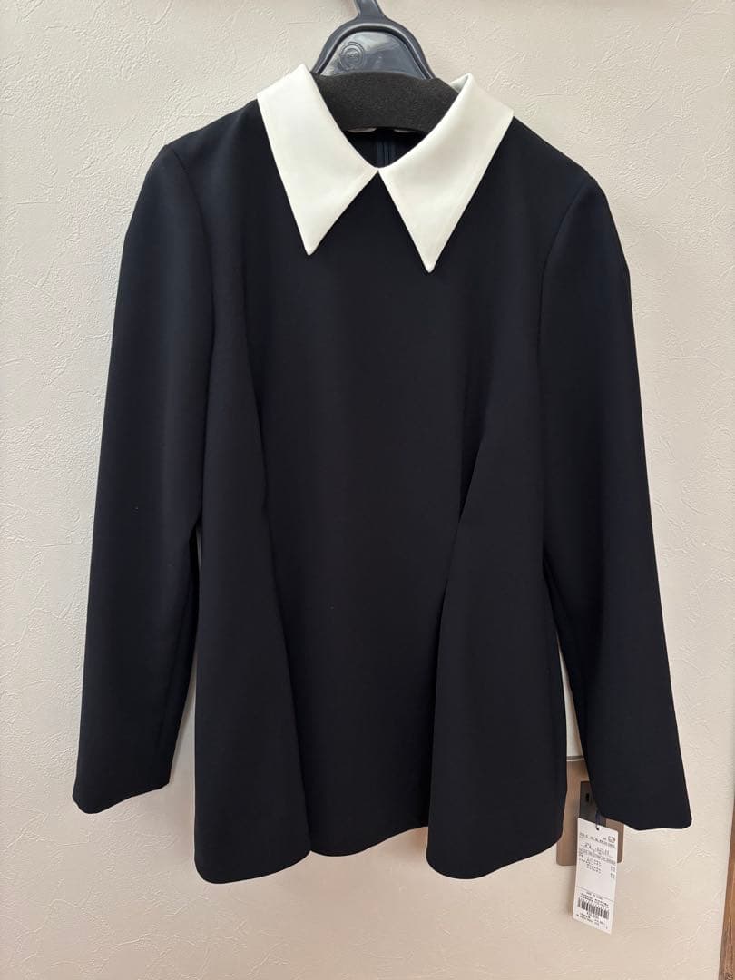 【KUMIKYOKU NAVY】コンフォータブルドレープ 襟付きブラウス