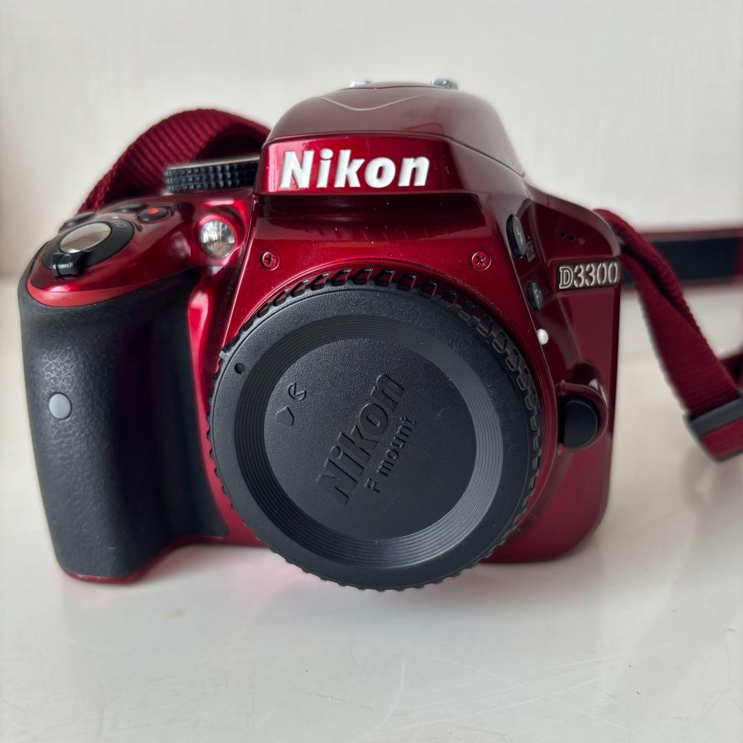 美品 Nikon D3300 ダブルズームキット2 レッド 一眼レフ カメラ