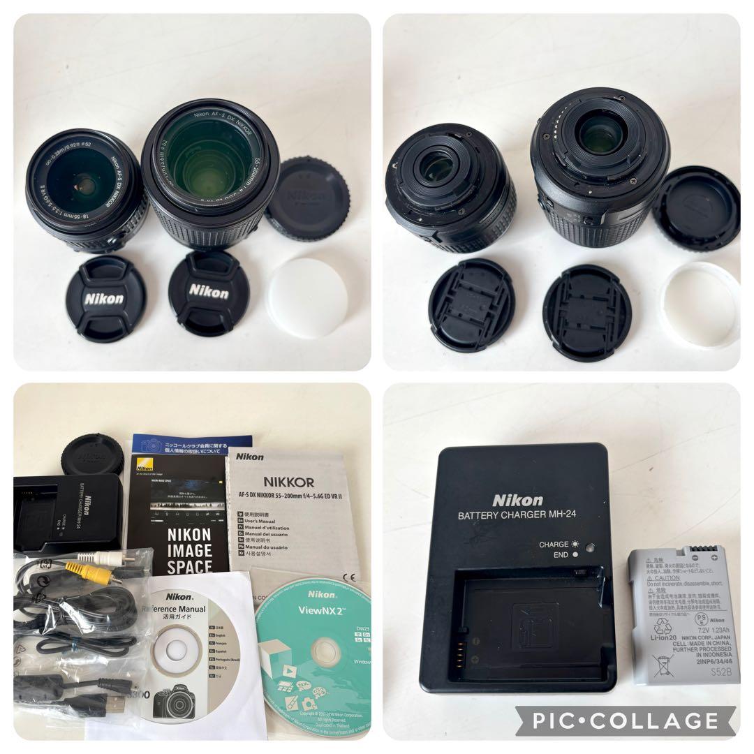 美品 Nikon D3300 ダブルズームキット2 レッド 一眼レフ カメラ