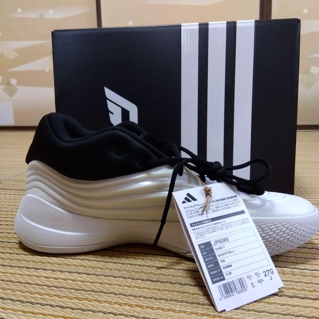 adidas デイム10 バスケットシューズ 270サイズ ホワイト/ブラック