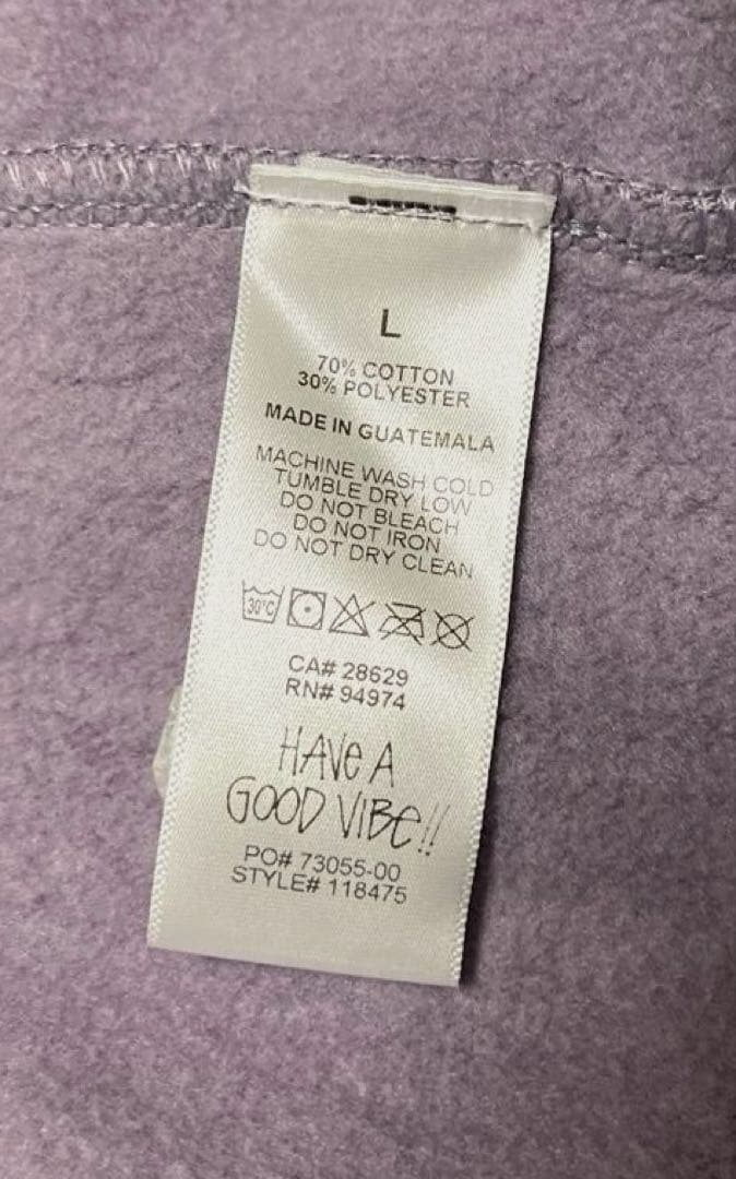 【希少】STUSSY 裏毛 センターロゴ プルオーバーパーカー Lサイズ