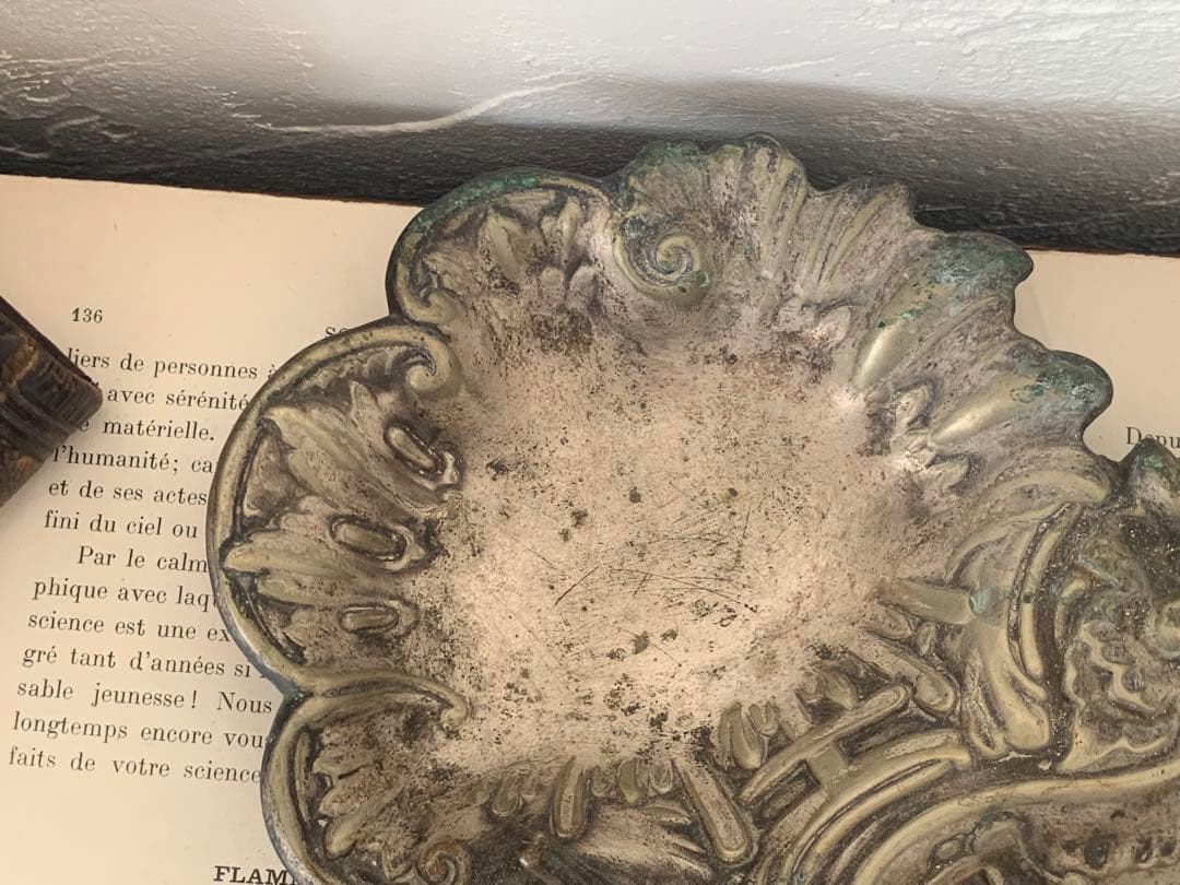 フランスアンティーク　シルバープレート　持ち手付き　ブロカント