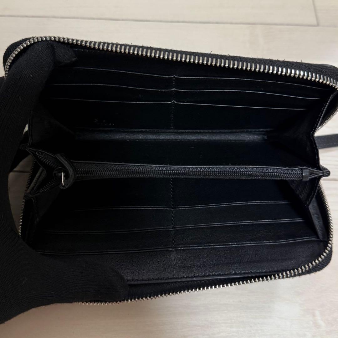 未使用級✨ グッチ GG ラウンドファスナー レザー ブラック 長財布