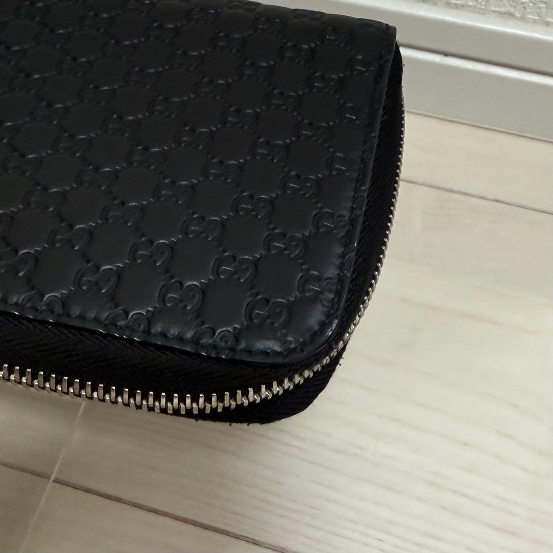 未使用級✨ グッチ GG ラウンドファスナー レザー ブラック 長財布