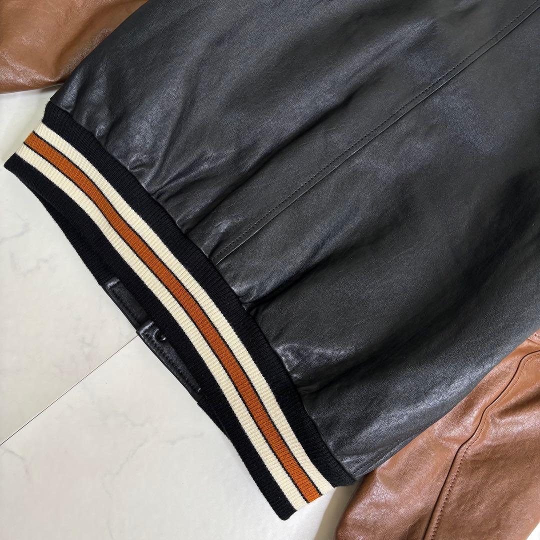 極美品 COACH スタジャン オールレザー ジャケット バイカラー ツートン