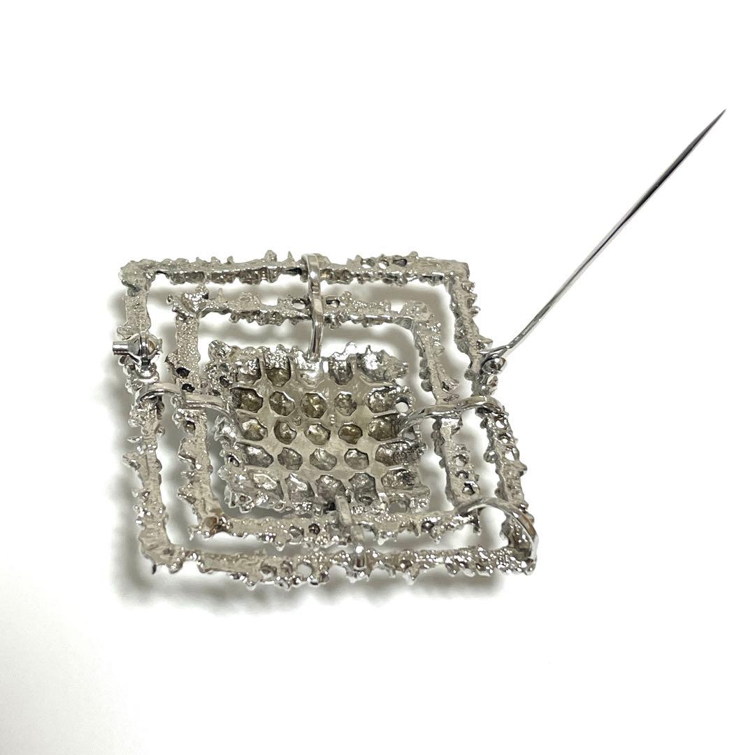 美品✨田崎真珠　TASAKI タサキ パール　ブローチ　コサージュ　スクエア