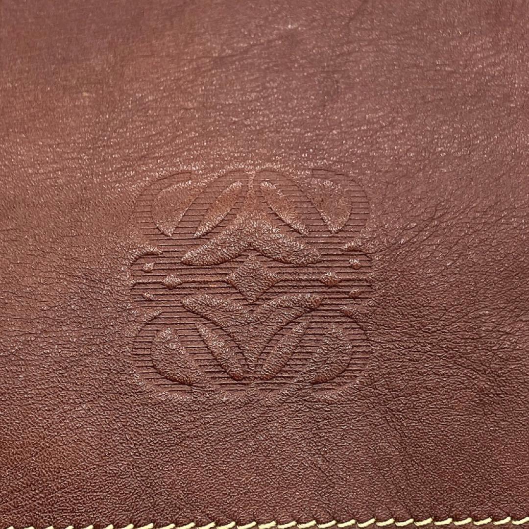 【LOEWE】メッセンジャーバッグ　アナグラム　ゴールド金具　スエード　レザー