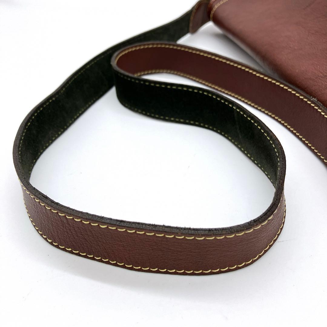 【LOEWE】メッセンジャーバッグ　アナグラム　ゴールド金具　スエード　レザー