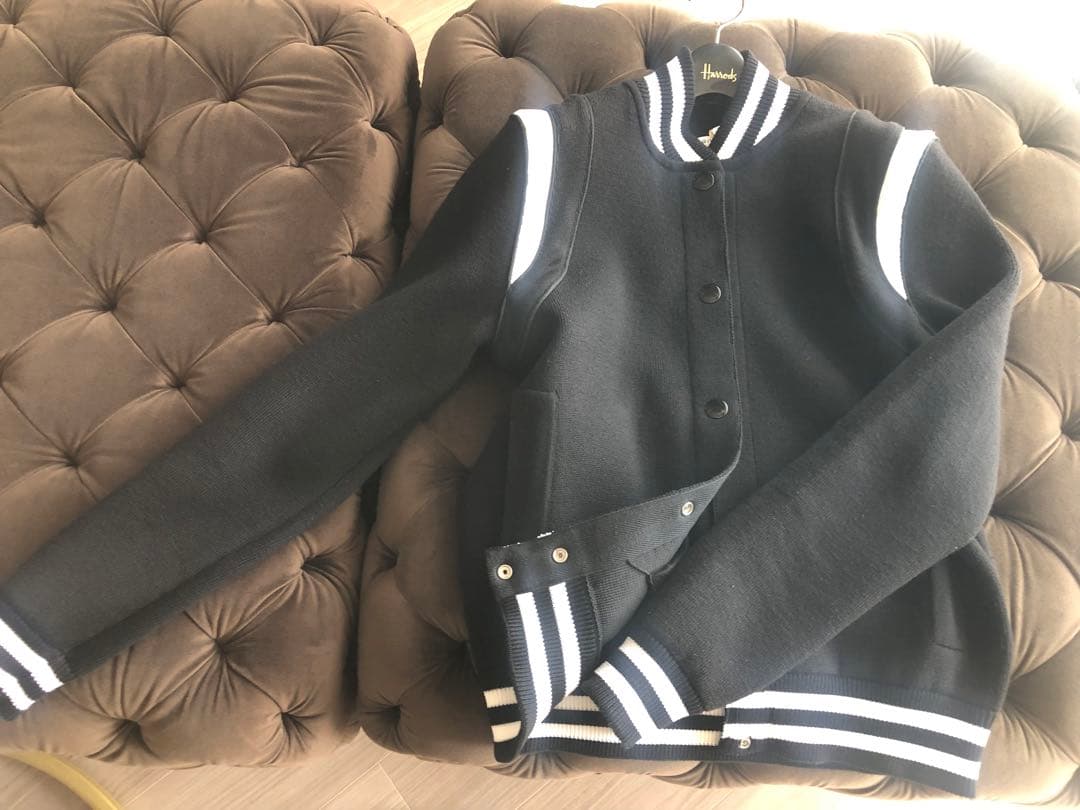 GIVENCHY バックロゴニットブルゾン ブラック XS　希少サイズスタジャン