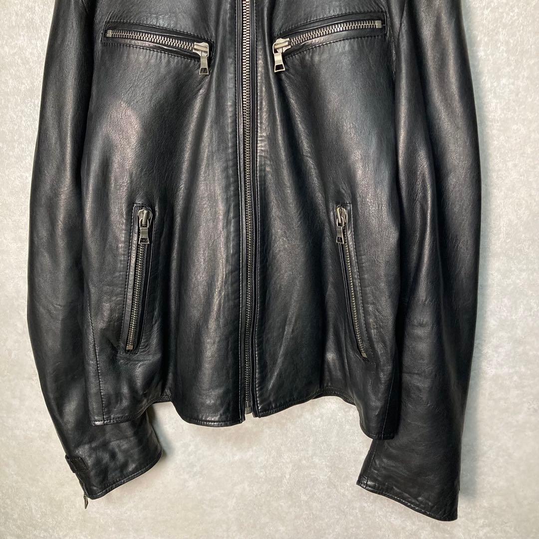 【美品】ポールスミス　PaulSmith　レザージャケット　ラム　ペイズリー