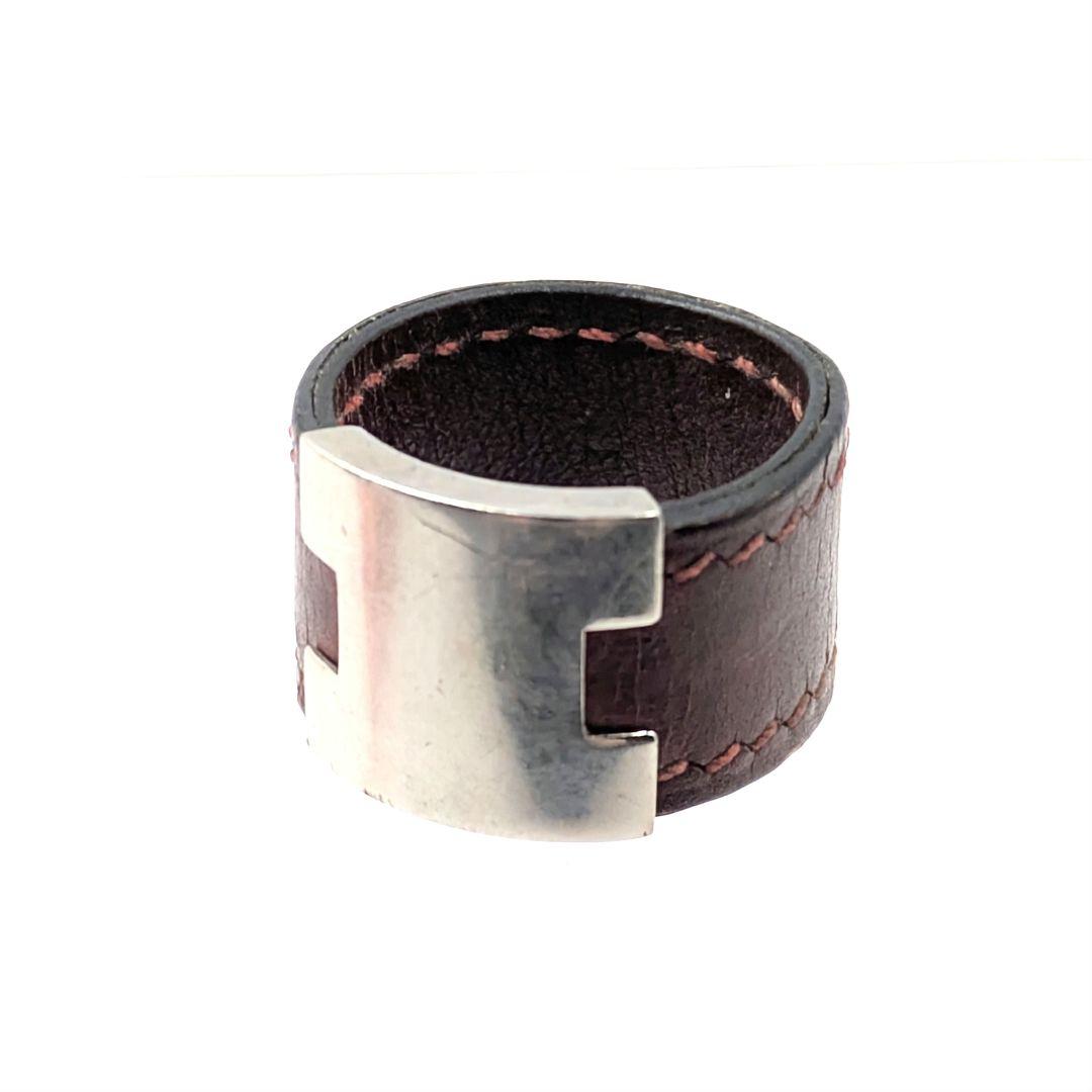 HERMES Hモチーフ ルーリーリング レザー 指輪