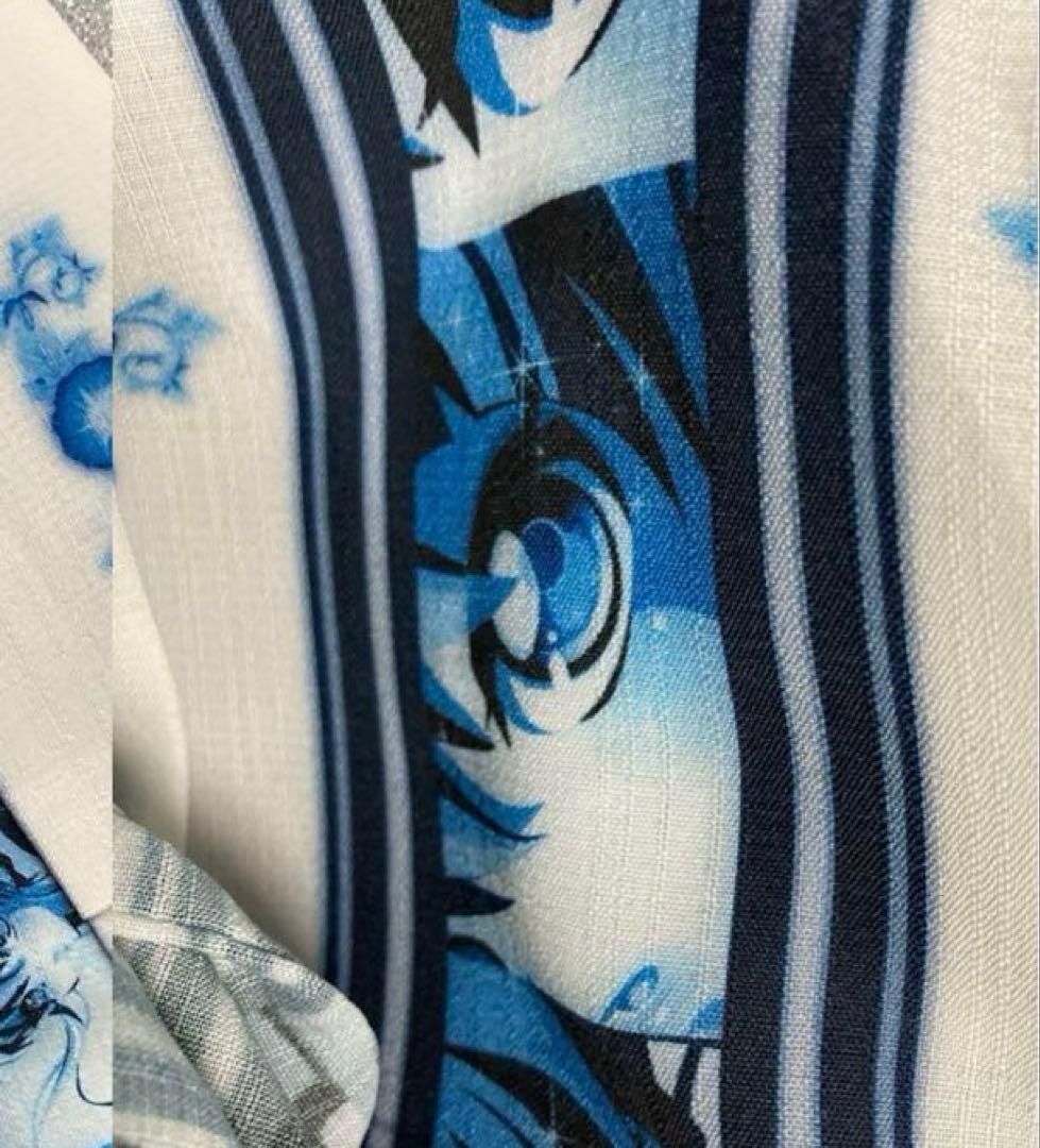 人とかぶりませんセオα アニメマリンブルーストライプ　浴衣　おまかせ帯プレゼント