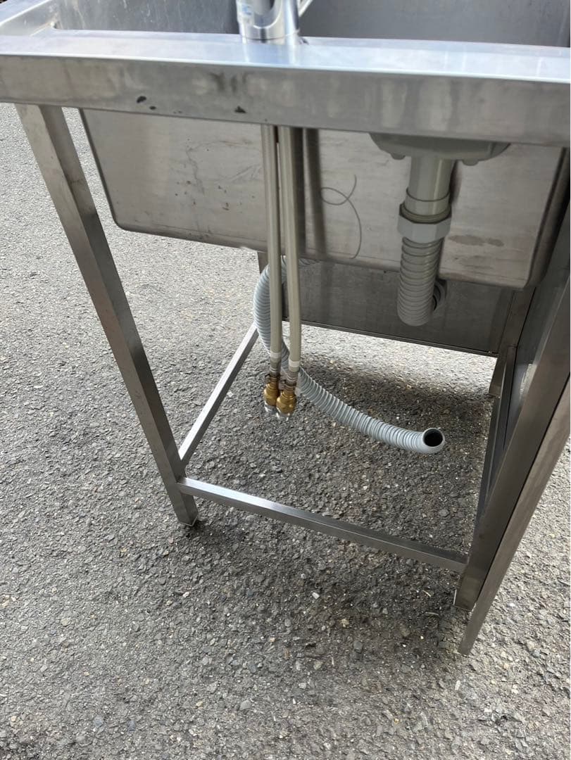 特注品 業務用 1槽シンク 混合水栓 蛇口付き 幅600×奥700×高さ940