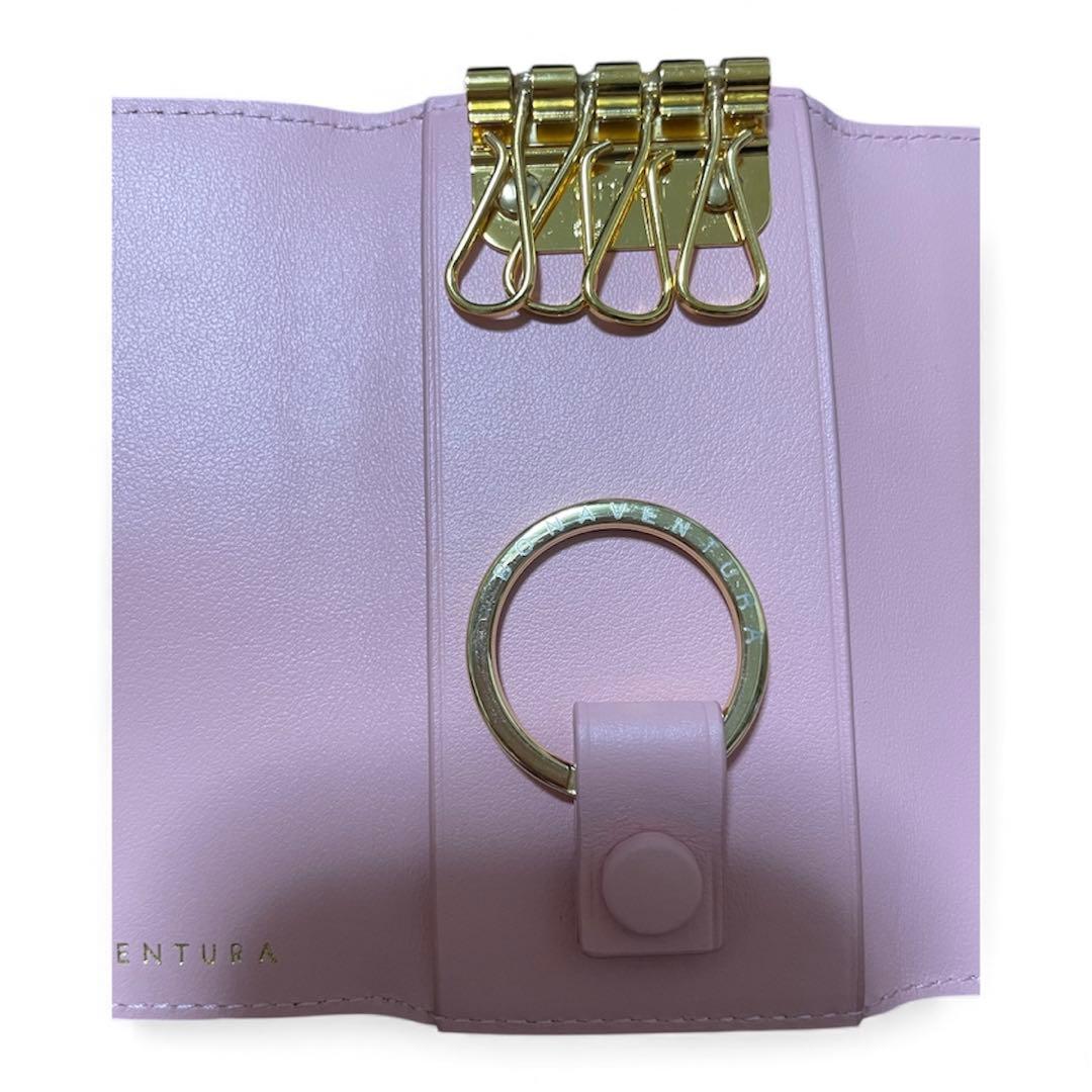 【極美品】ボナベンチュラ BONAVENTURA キーケース グレージュ✖️ピンク