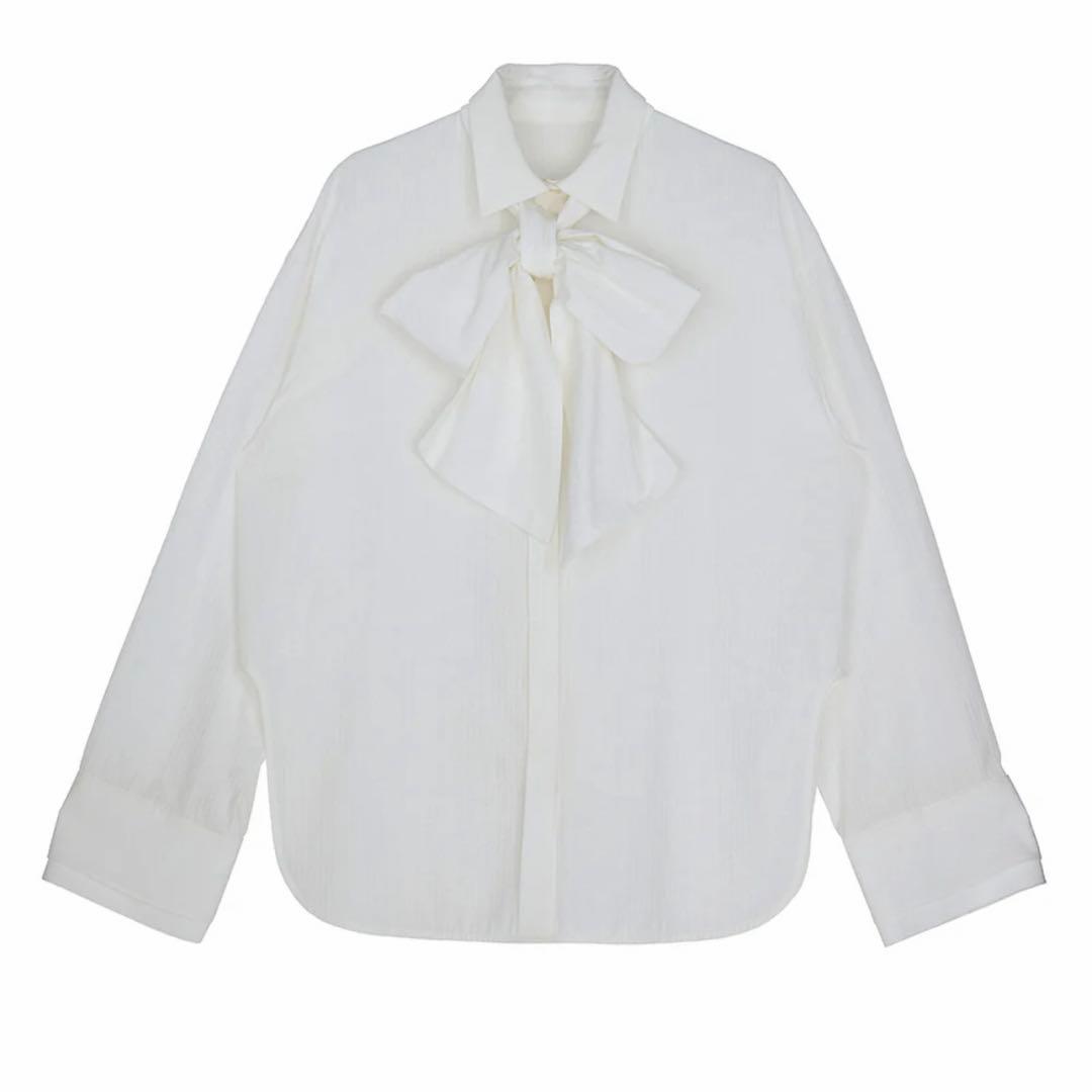 トップス UND UNEVENNESS TIE BLOUSE