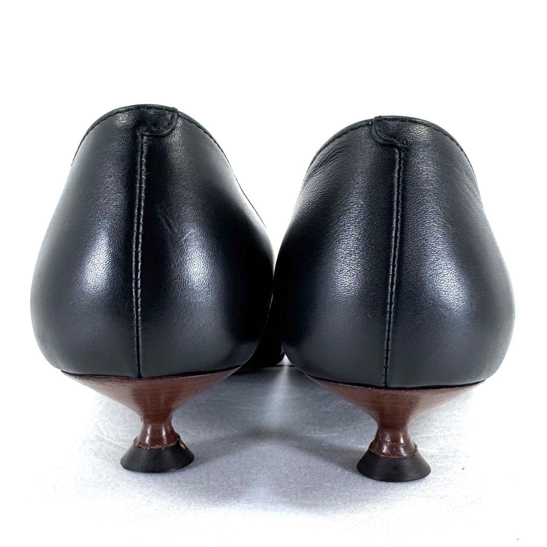 【Tod's】トッズ（24.5cm） メタルチェーン パンプス スクエアトゥ