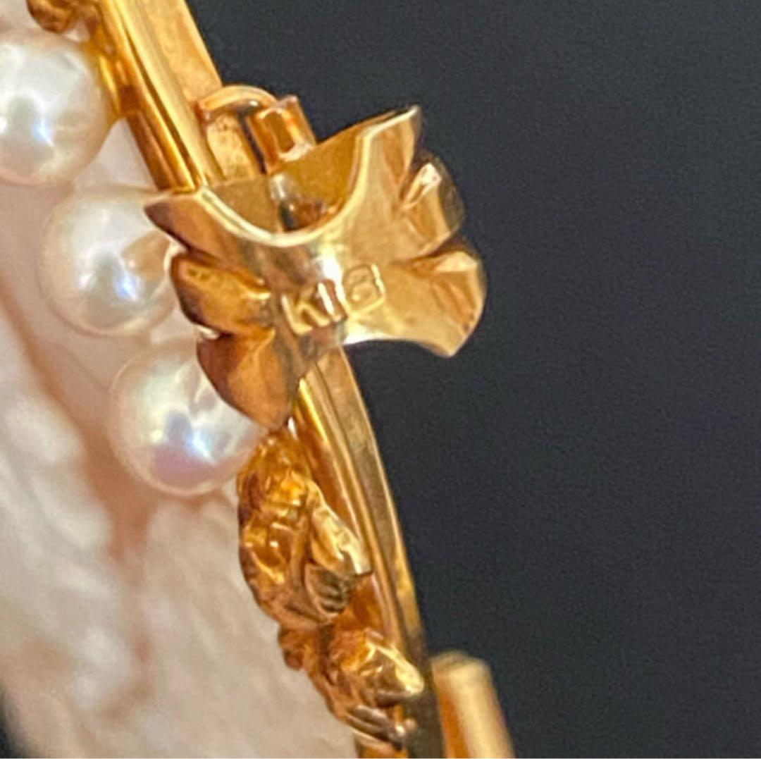 K18ゴールド 大型シェルカメオ兼用ブローチペンダント（鑑別書付き）