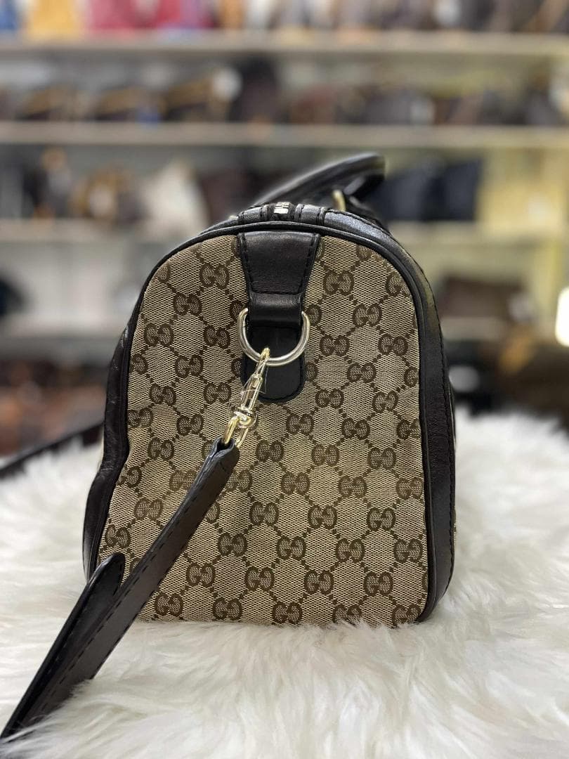 Gucci ボストンバッグ ベージュ/グリーン/レッド