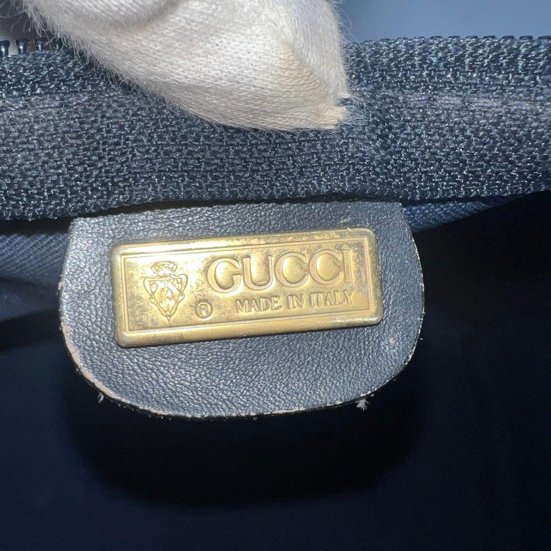 【美品】グッチ トラベルバッグ シェリーライン マイクロGG PVC 鍵タグ付