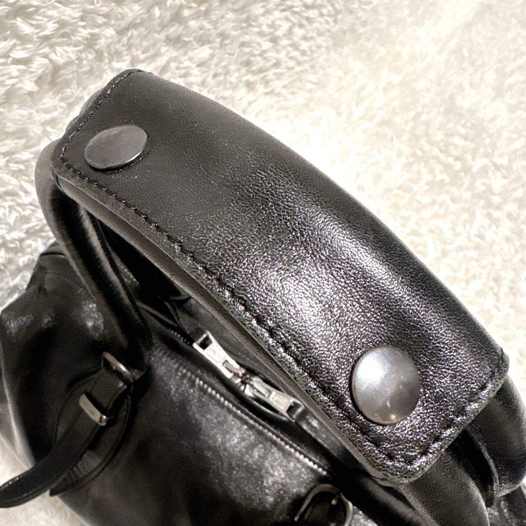 【美品】AKM ラムレザー ボストンバッグ 黒 Y2K アーカイブ LAMPO