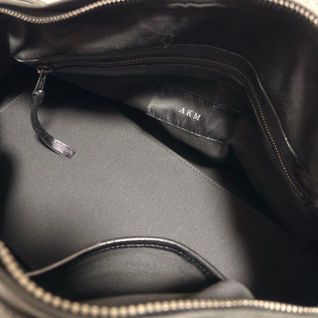 【美品】AKM ラムレザー ボストンバッグ 黒 Y2K アーカイブ LAMPO