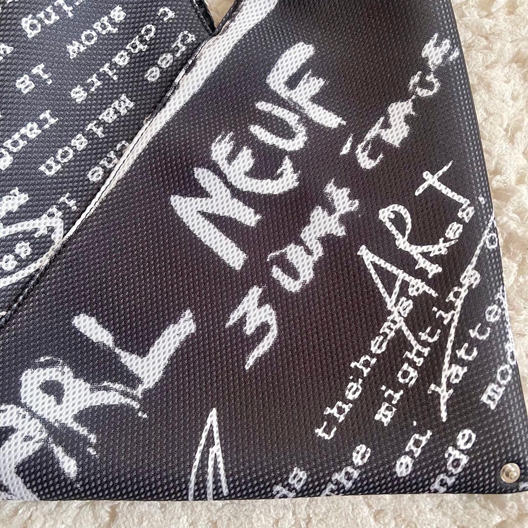 新品　MM6 マルジェラ　ジャパニーズバッグ ロゴ柄　白　黒　スモール