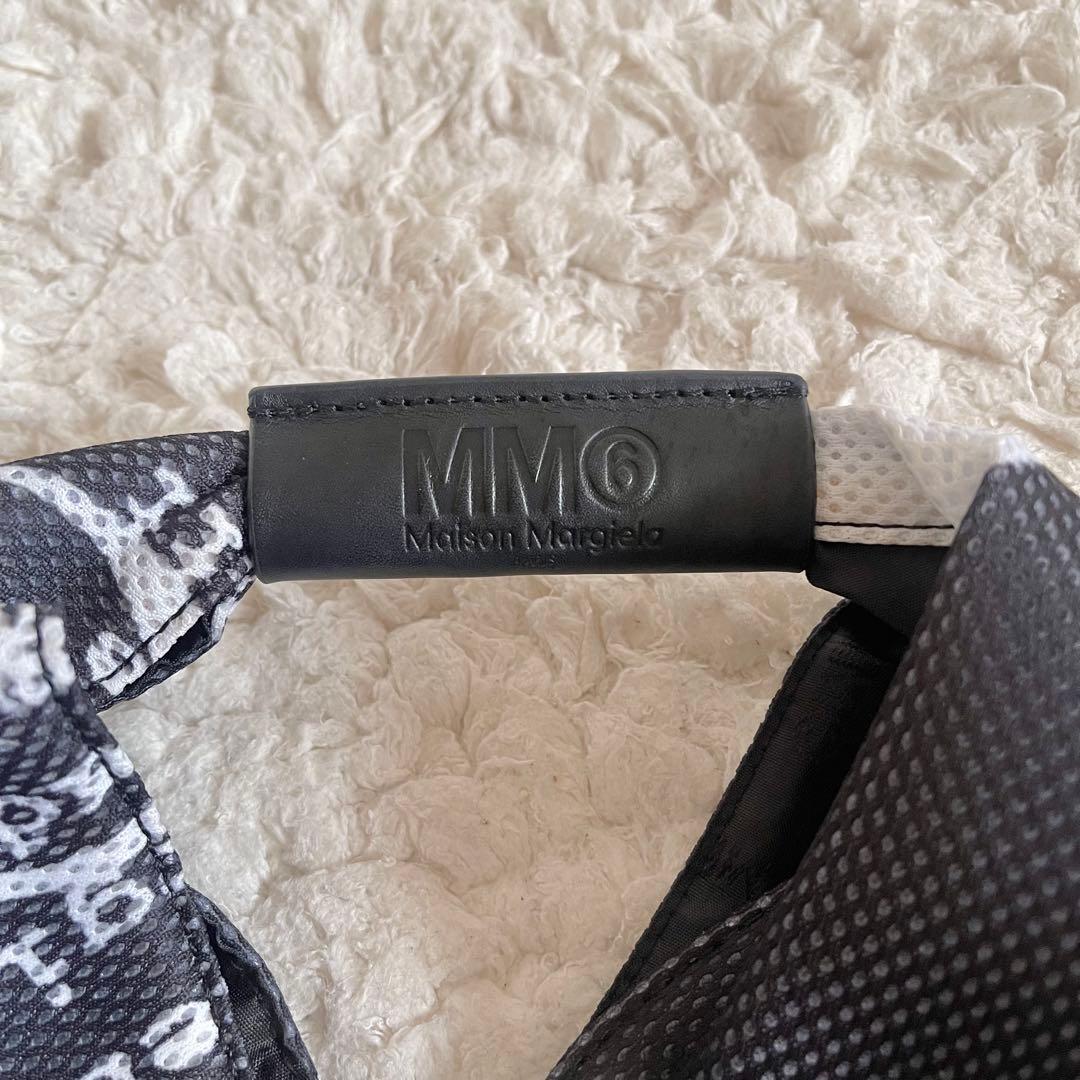 新品　MM6 マルジェラ　ジャパニーズバッグ ロゴ柄　白　黒　スモール