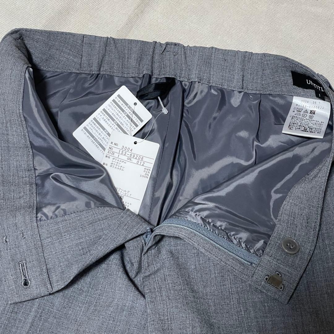 新品 アンタイトル パンツスーツ セットアップ 現行タグ 洗える グレー S