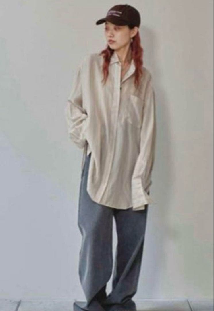 todayful stripe silky shirts アイボリー