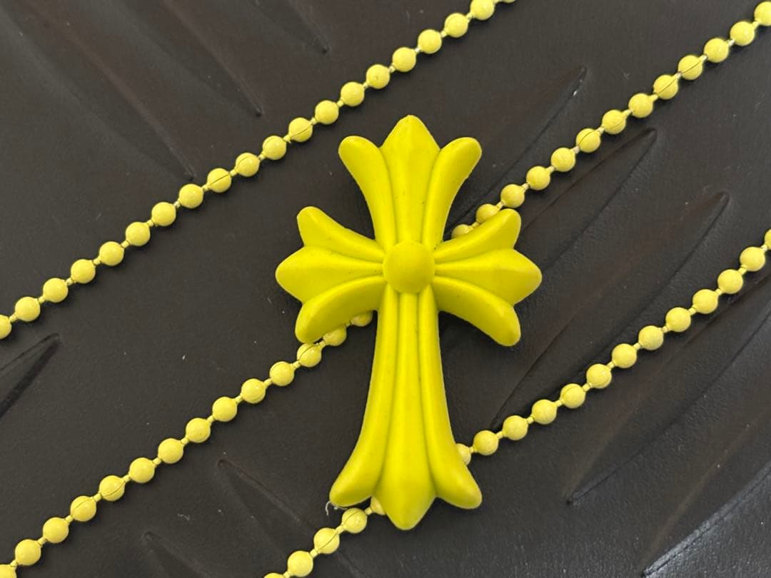 非売品ノベルティクロムハーツ　クロスラバートップイエローボールチェーン付き