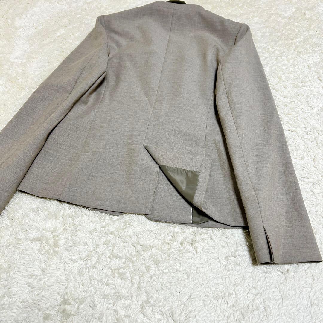 グリーンレーベルリラクシング ノーカラー パンツスーツ 洗濯可 セットアップ