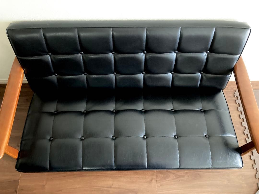 カリモク60Kチェア2￼シーターブラック送料込み