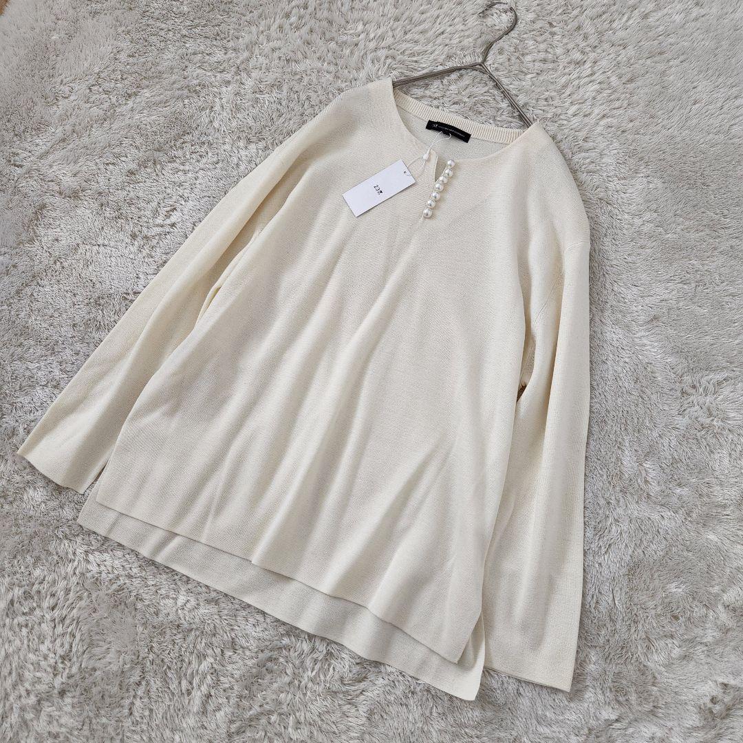 新品✨23区 パール ウールブレンド プルオーバー 44　大きいサイズ
