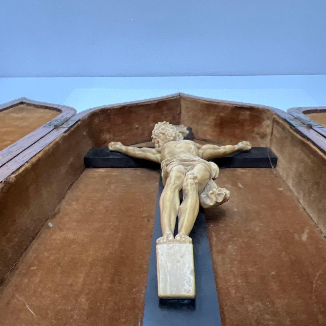 古代　キリスト　逗子入　全体高さ31㎝/647g 東Y7-0717①トトオ