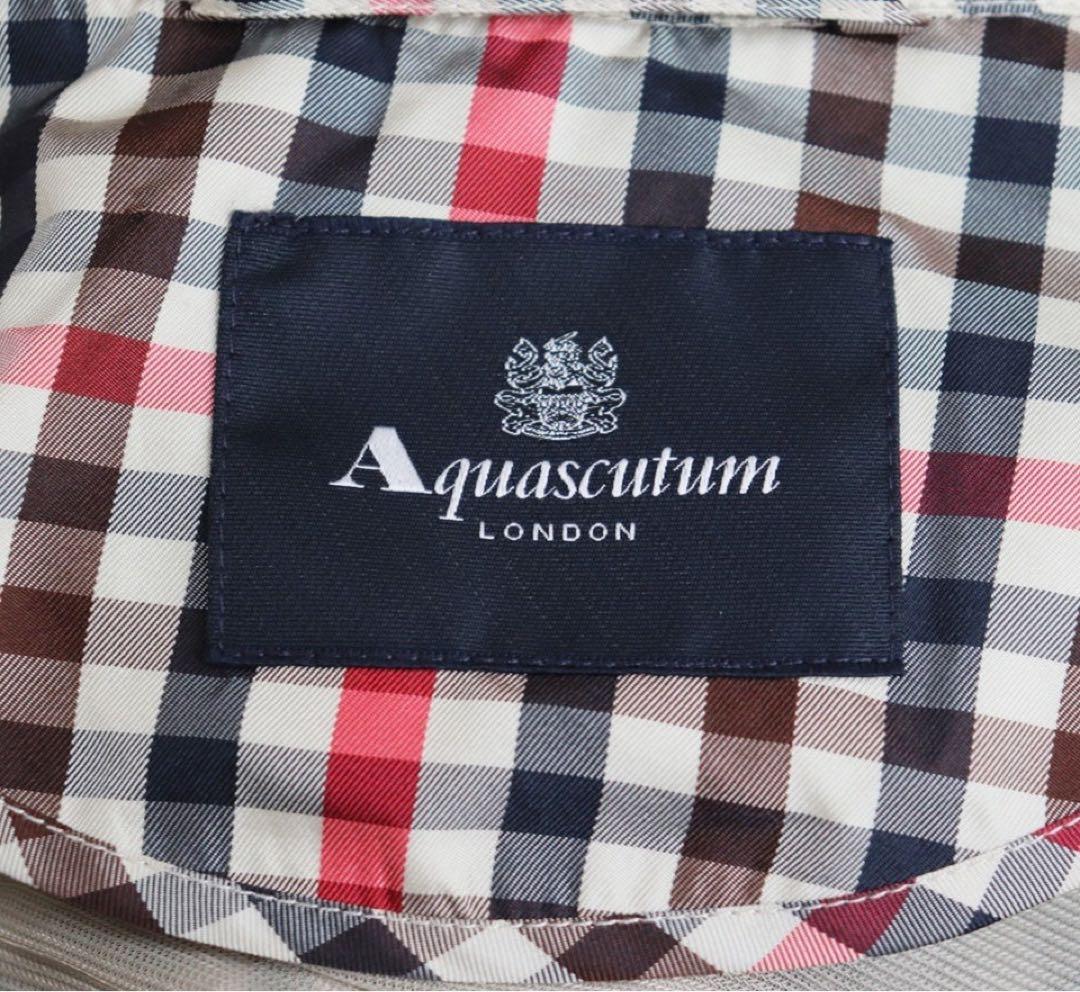 《アクアスキュータム》新品 クラブチェック ダブルレインコート M～L