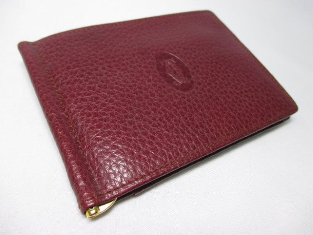 美品 カルティエ 二つ折りマネークリップ 財布 小銭付き マネークリップ 本物