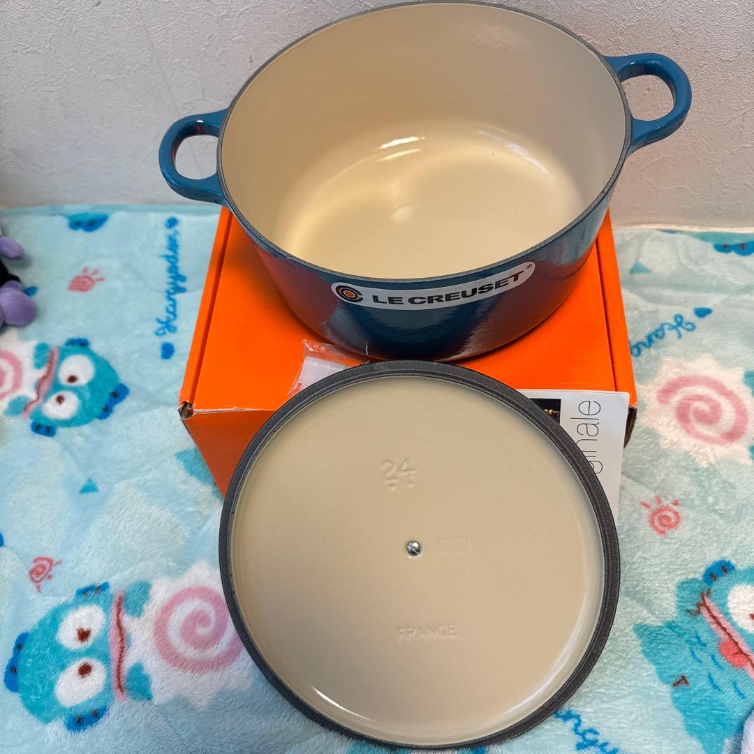 LE CREUSET 24cm ホーロー鍋 ディープティール
