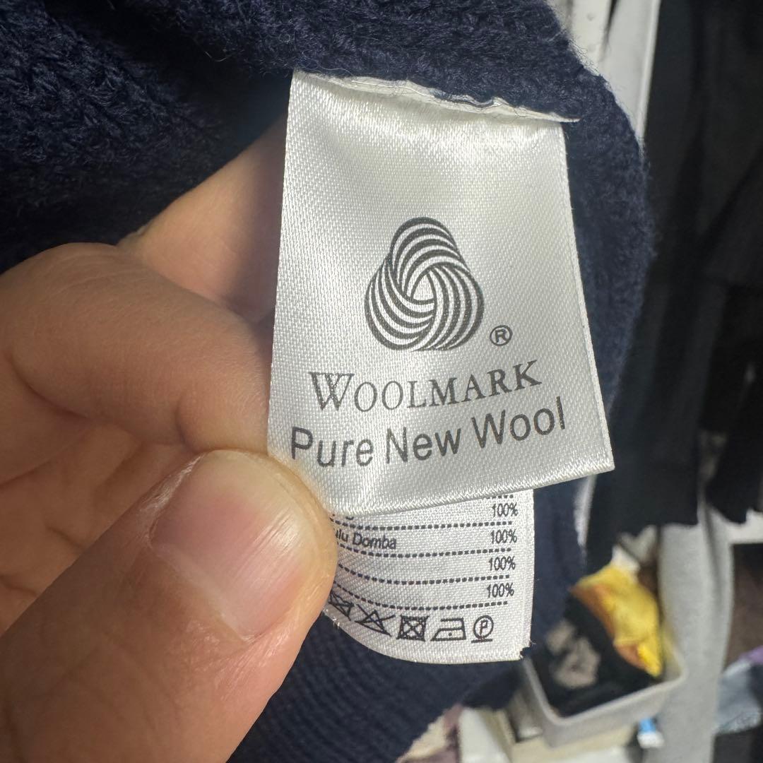 ≪LACOSTEラコステ≫ネイビー ドライバーズニット セーター ウール100%