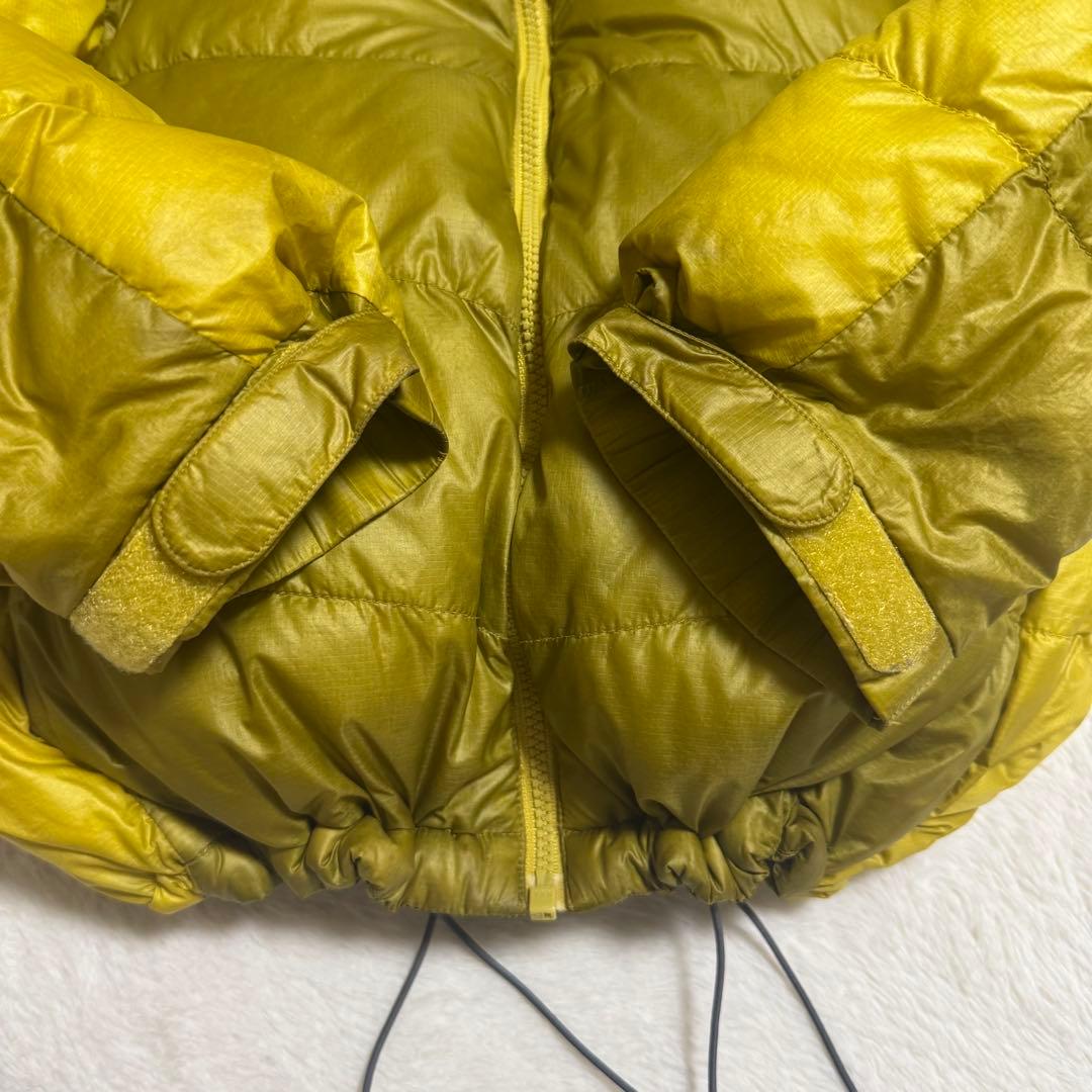 極美品モンベル800FP アルパインダウンパーカ黄L短丈y2kドローコード