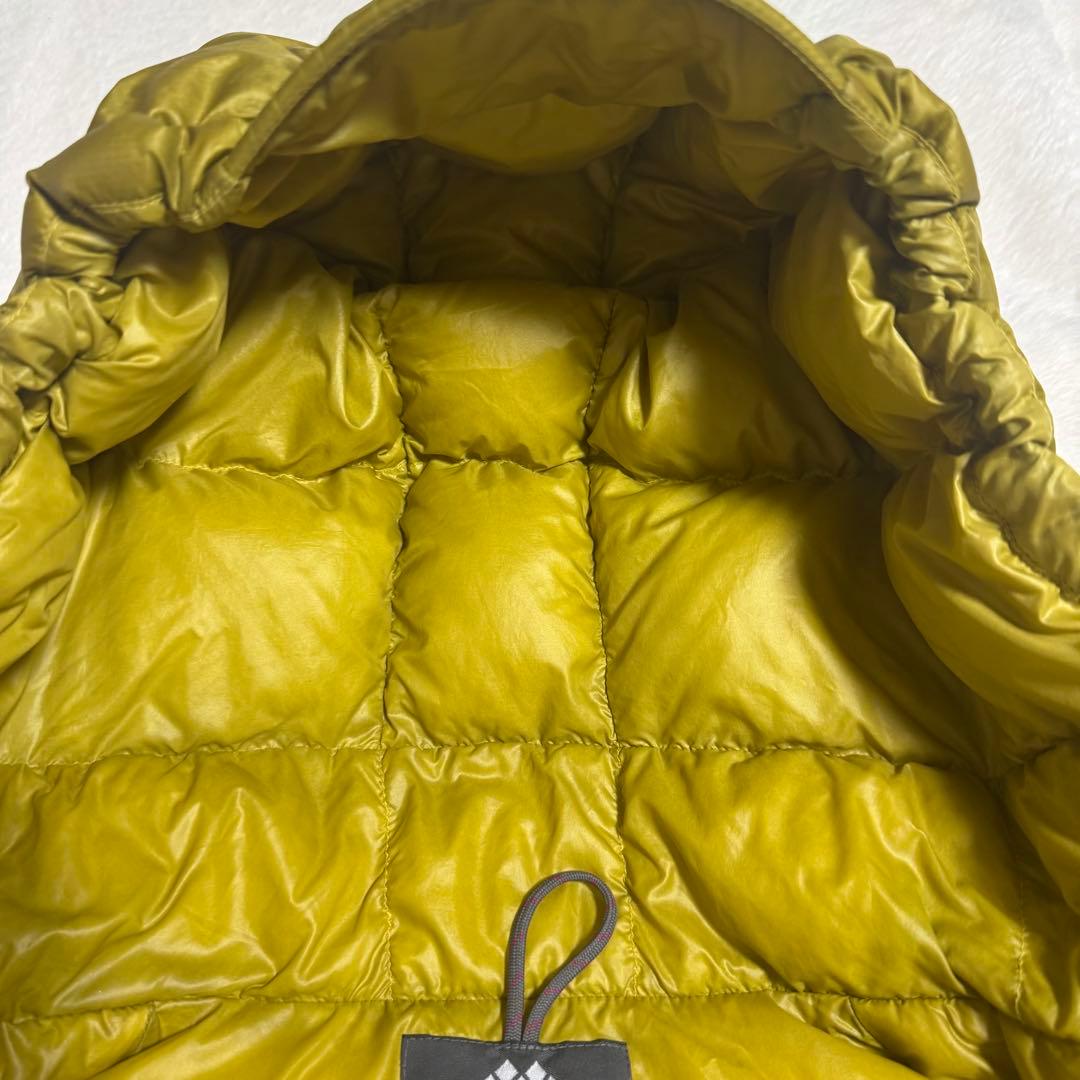 極美品モンベル800FP アルパインダウンパーカ黄L短丈y2kドローコード
