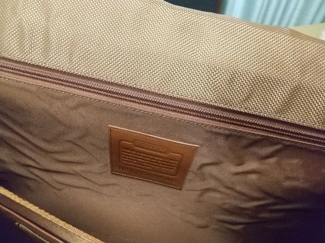 COACHコーチブリーフケースビジネスバッグ茶色革大型